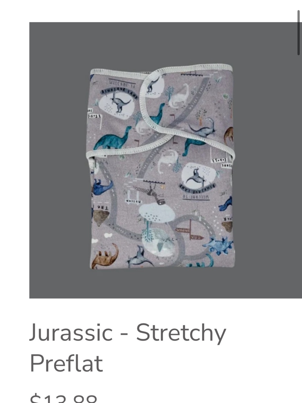 Stout House Stretchy Preflat Cloth Diaper - Jurassic Dinosaur Print